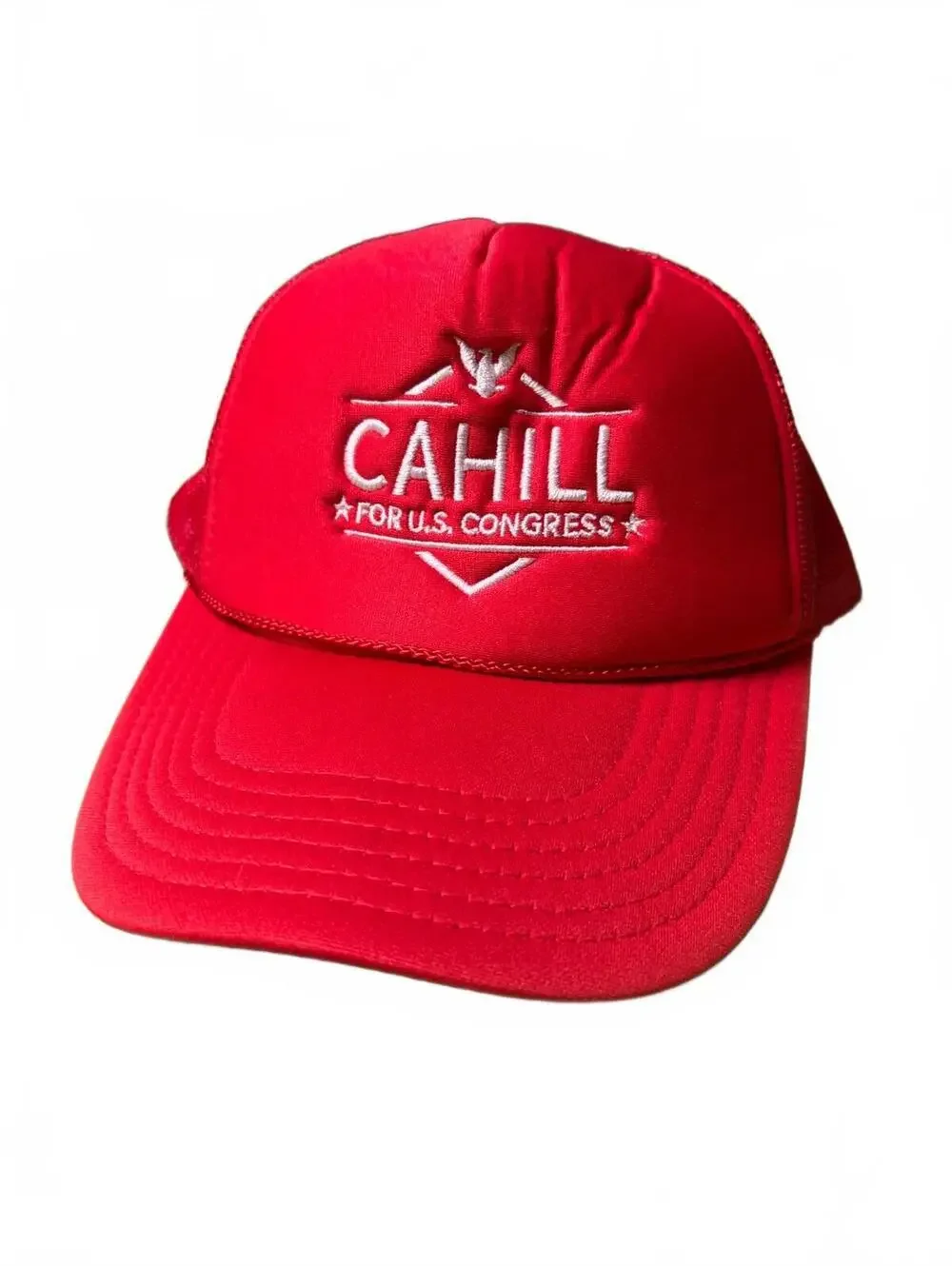 Red CAHILL For U.S. Congress Mesh Back Baseball Cap Hat